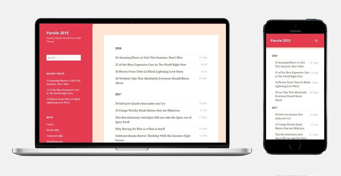 Parole 2015 WordPress Child Theme