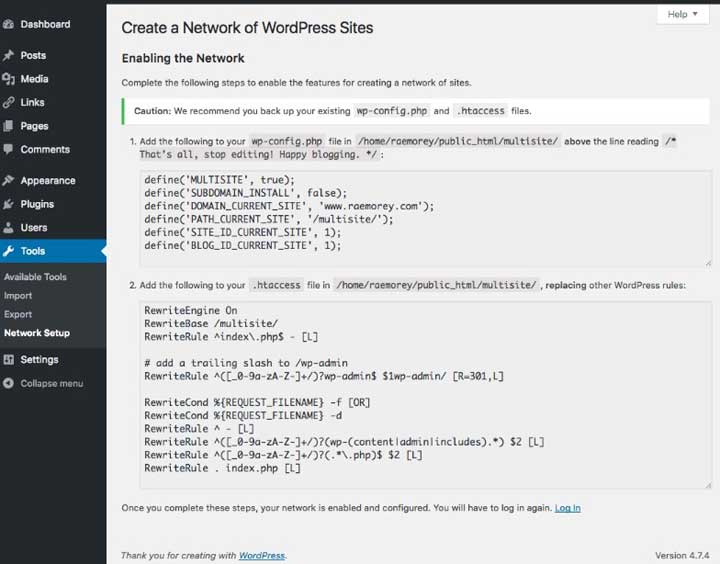 Install and Setup WordPress Multisite Network