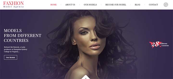 Faxhion WordPress Modelling Theme