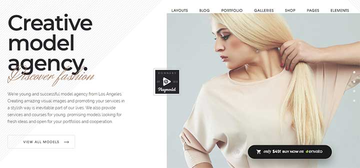 Ronneby WordPress Theme for Models