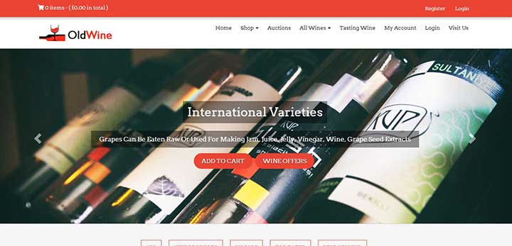 Old Wine Auction WordPress Theme