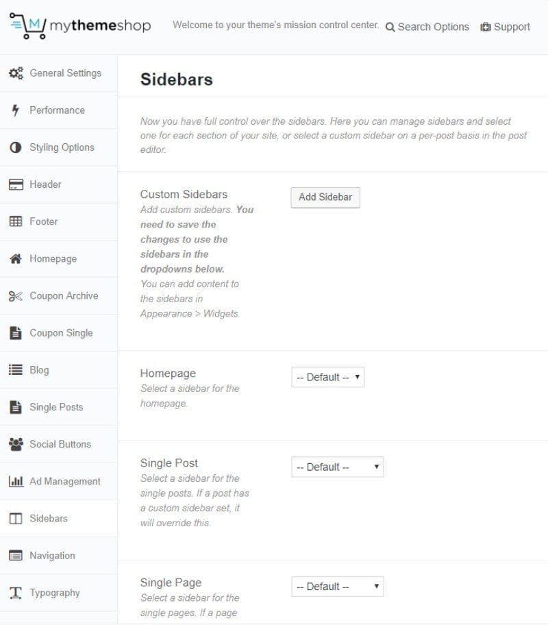 Coupon sidebar