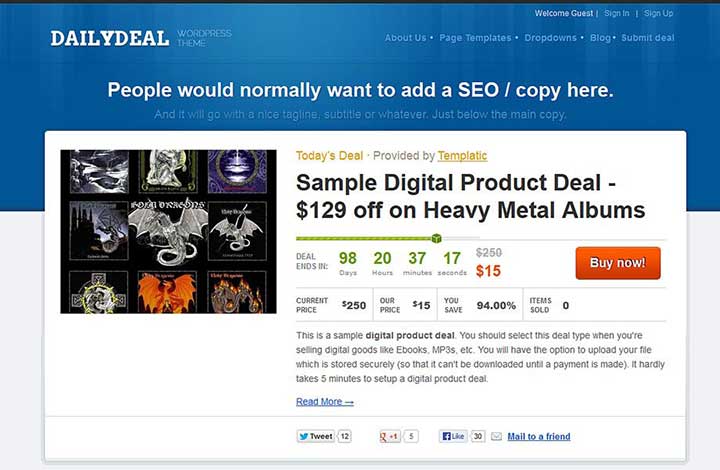Daily Deal WordPress Theme