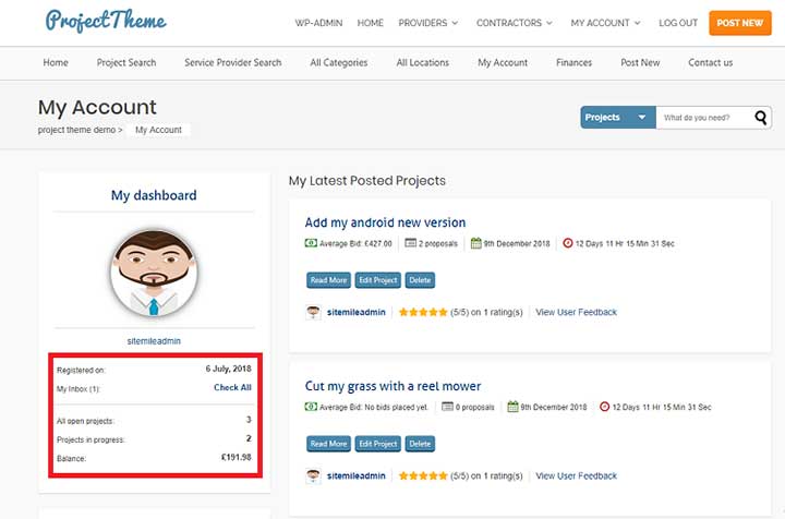 How to Use Project Bidding WordPress Theme