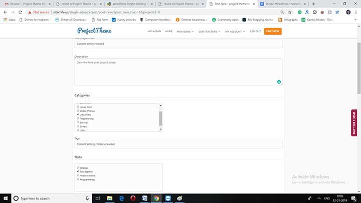 Project Bidding WordPress Theme From Sitemile