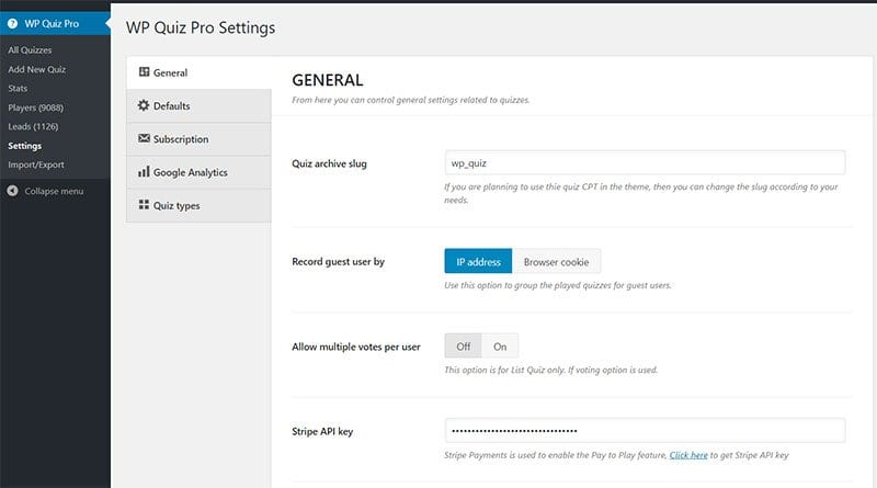 WP-Quiz-Pro-General-Settings