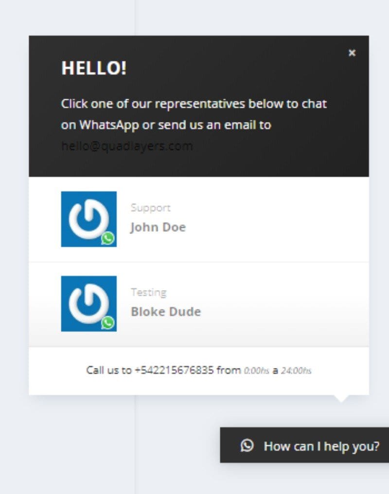 WhatsApp Chat box