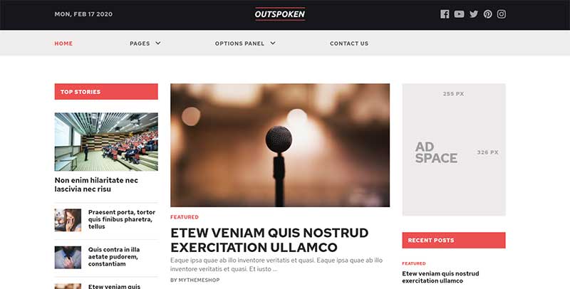 Outspoken WordPress Adsense Template