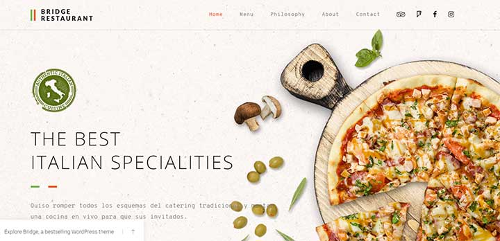Bridge Restaurant WordPress theme
