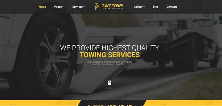 Emergency Auto Towing WordPress Theme