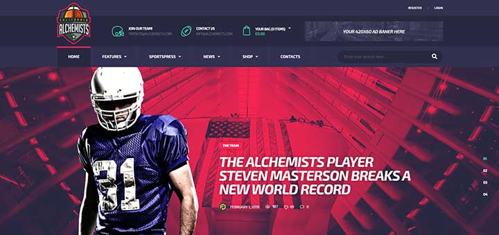 Alchemists WordPress Soccer Themes