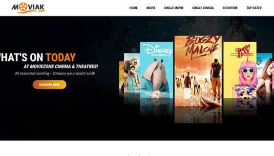 AmyMovie WordPress movie theme showing cinema listings and showtimes