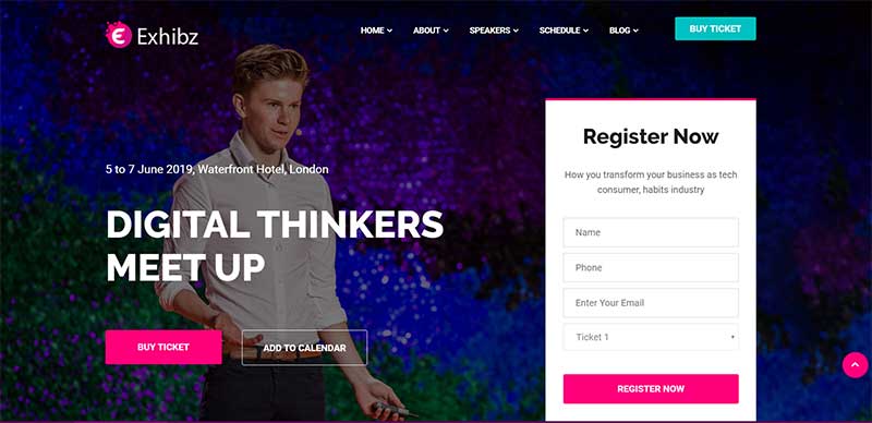 Exhibz Event Conference WordPress Theme