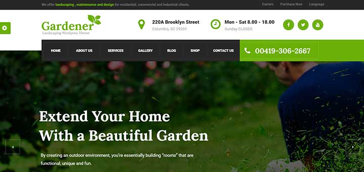 Gardener Lawn and Landscaping WordPress Theme