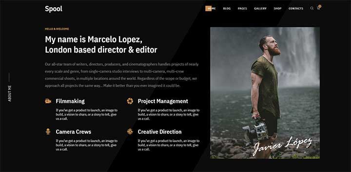 Spool - Movie Studios and Filmmakers WordPress Theme