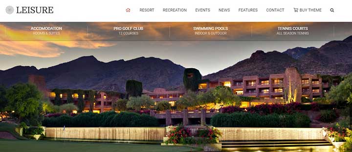 Hotel Leisure Golf WordPress Theme