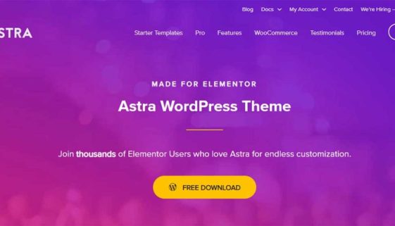 WooCommerce website using Astra theme