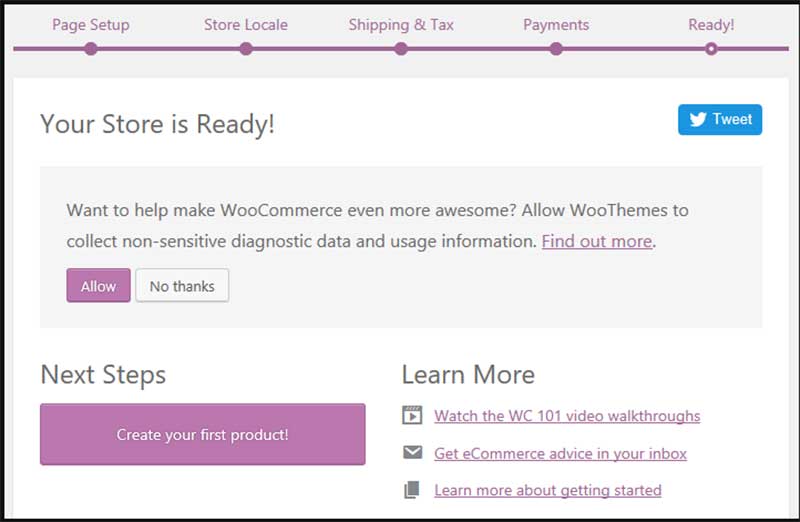WooCommerce final store page