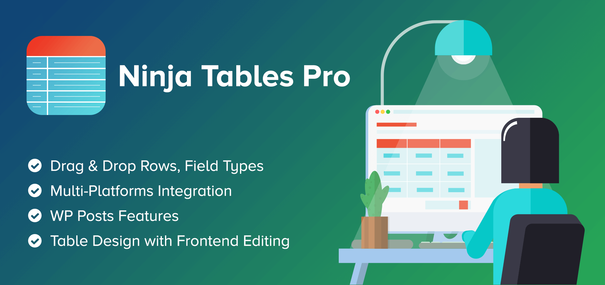 Ninja Tables plugin interface for building responsive WordPress data tables