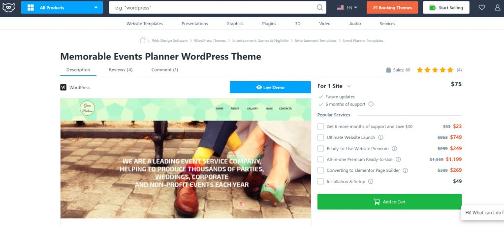 Vintage-inspired WordPress website demo with classic design details