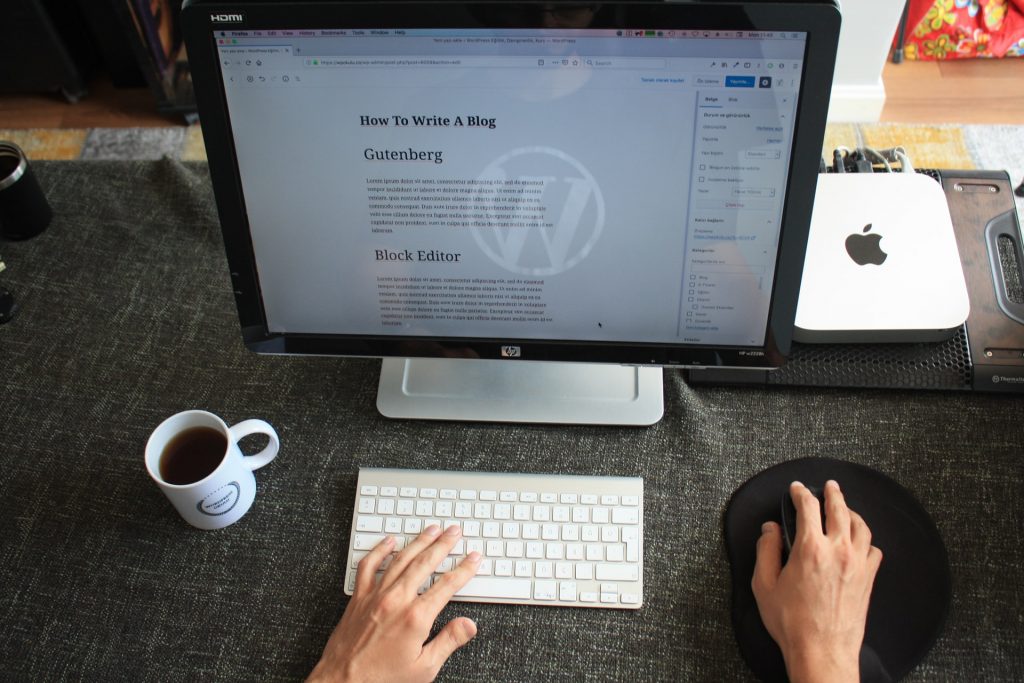Laptop showing a WordPress site being edited