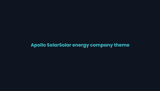 Title card for the Apollo solar energy company WordPress theme review on WPNeon