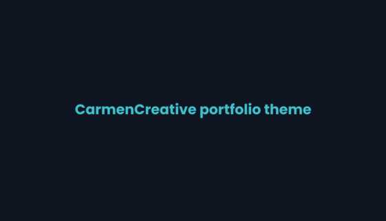 Title card for the Carmen creative portfolio WordPress theme review on WPNeon