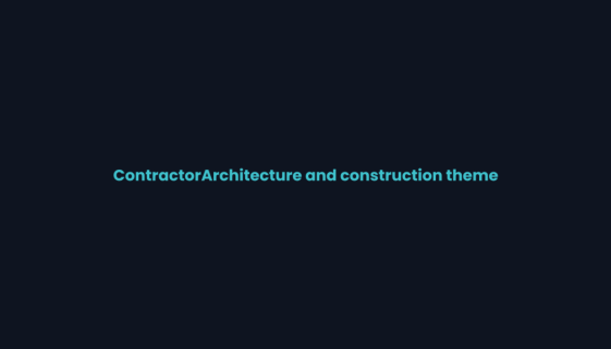 Title card for the Contractor architecture and construction WordPress theme review on WPNeon