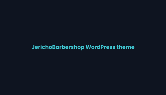 Title card for the Jericho barbershop WordPress theme review on WPNeon